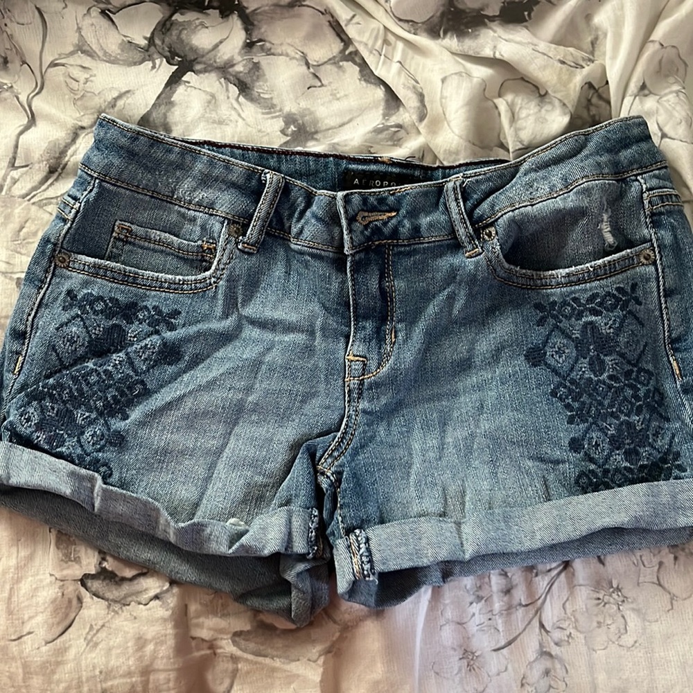 Cuffed Denim Shorts
